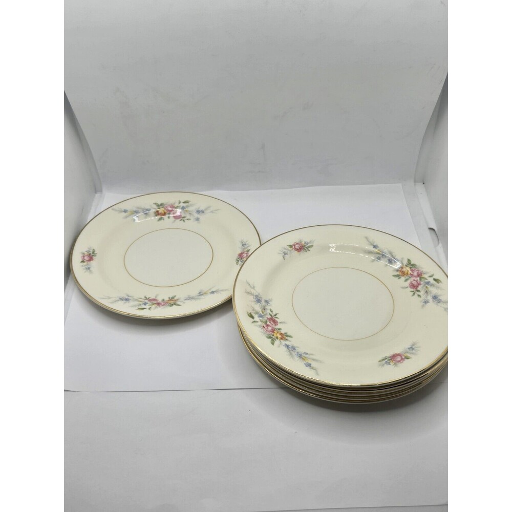 Homer Laughlin Eggshell Nautilus Bread Pastry Plate Set of  6
